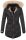 Marikoo Damen Winterjacke mit Kapuze und Kunstfell lang B617  Schwarz Größe XS - Gr. 34