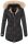 Marikoo Damen Winterjacke mit Kapuze und Kunstfell lang B617  Schwarz Größe S - Gr. 36