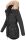 Marikoo Damen Winterjacke mit Kapuze und Kunstfell lang B617  Schwarz Größe XXL - Gr. 44