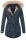 Marikoo Damen Winterjacke mit Kapuze und Kunstfell lang B617  Navy Größe L - Gr. 40