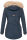 Marikoo Damen Winterjacke mit Kapuze und Kunstfell lang B617  Navy Größe L - Gr. 40