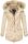 Marikoo Damen Winterjacke mit Kapuze und Kunstfell lang B617  Beige Größe M - Gr. 38
