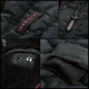 Marikoo warme Damen Winter Jacke gesteppt mit Kunstfell B618 Schwarz Größe XS - Gr. 34