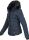 Marikoo warme Damen Winter Jacke gesteppt mit Kunstfell B618 Navy Größe S - Gr. 36