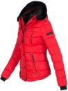 Marikoo warme Damen Winter Jacke gesteppt mit Kunstfell B618 Rot Größe XS - Gr. 34