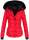 Marikoo warme Damen Winter Jacke gesteppt mit Kunstfell B618 Rot Größe XS - Gr. 34
