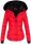 Marikoo warme Damen Winter Jacke gesteppt mit Kunstfell B618 Rot Größe XS - Gr. 34