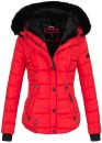 Marikoo warme Damen Winter Jacke gesteppt mit Kunstfell B618 Rot Größe M - Gr. 38