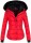 Marikoo warme Damen Winter Jacke gesteppt mit Kunstfell B618 Rot Größe M - Gr. 38