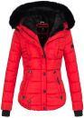 Marikoo warme Damen Winter Jacke gesteppt mit Kunstfell...