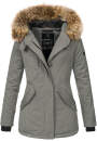 Navahoo Nisam Damen Winter Jacke warm gefüttert B626 Grau Größe XS - Gr. 34