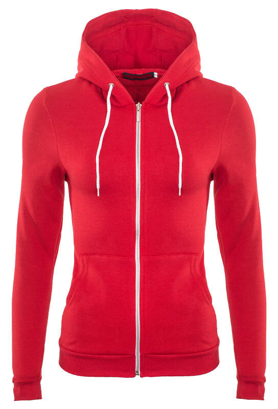 Damen Sweatshirt Hoodie mit Kapuze B206 Corail-Rot Größe 36 - Gr. S