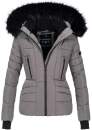 Navahoo Damen Winter Jacke warm gefüttert Teddyfell B361 Grau Größe L - Gr. 40