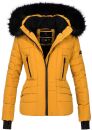 Navahoo Damen Winter Jacke warm gefüttert Teddyfell B361 Gelb Größe XS - Gr. 34