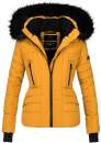 Navahoo Damen Winter Jacke warm gefüttert Teddyfell B361 Gelb Größe S - Gr. 36