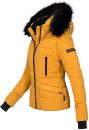 Navahoo Damen Winter Jacke warm gefüttert Teddyfell B361 Gelb Größe M - Gr. 38