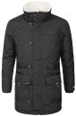 Marikoo Herren Winterjacke mit Kapuze und Kunstfell B629 Schwarz Größe S - Gr. S