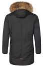 Marikoo Herren Winterjacke mit Kapuze und Kunstfell B629 Schwarz Größe S - Gr. S