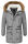 Marikoo Herren Winterjacke mit Kapuze und Kunstfell B629 Grau Größe S - Gr. S