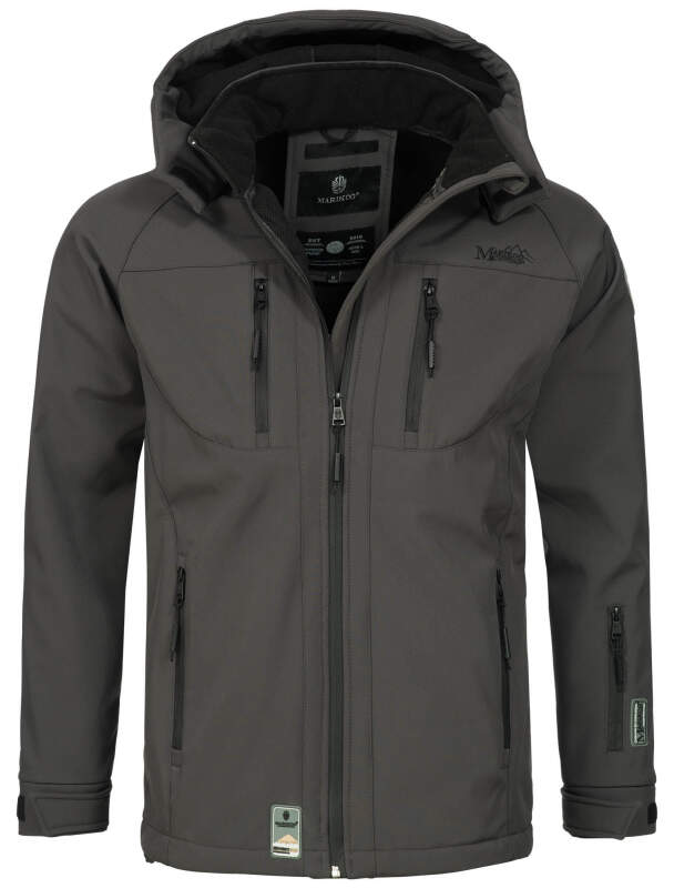 Marikoo Noaa Herren Outdoor Softshell Jacke wasserabweisend B630 Dunkel Grau Größe S - Gr. S