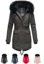 Navahoo Luluna Damen Winter Jacke mit Kunstfell und...