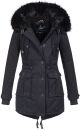 Navahoo Luluna Damen Winter Jacke mit Kunstfell und Teddyfell B636 Schwarz Größe S - Gr. 36