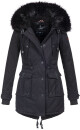 Navahoo Luluna Damen Winter Jacke mit Kunstfell und Teddyfell B636 Schwarz Größe L - Gr. 40