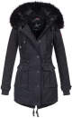 Navahoo Luluna Damen Winter Jacke mit Kunstfell und Teddyfell B636 Schwarz Größe XXL - Gr. 44