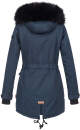Navahoo Luluna Damen Winter Jacke mit Kunstfell und Teddyfell B636 Navy Größe XS - Gr. 34