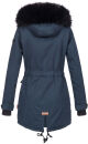 Navahoo Luluna Damen Winter Jacke mit Kunstfell und Teddyfell B636 Navy Größe XS - Gr. 34