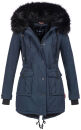 Navahoo Luluna Damen Winter Jacke mit Kunstfell und...