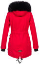 Navahoo Luluna Damen Winter Jacke mit Kunstfell und Teddyfell B636 Rot Größe L - Gr. 40