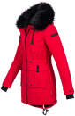 Navahoo Luluna Damen Winter Jacke mit Kunstfell und Teddyfell B636 Rot Größe XXL - Gr. 44