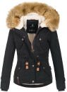 Navahoo Pearl Damen Winter Jacke mit Kunstfell B643 Schwarz Größe XS - Gr. 34