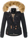 Navahoo Pearl Damen Winter Jacke mit Kunstfell B643 Schwarz Größe M - Gr. 38