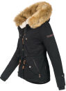 Navahoo Pearl Damen Winter Jacke mit Kunstfell B643 Schwarz Größe M - Gr. 38