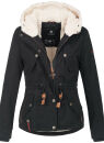 Navahoo Pearl Damen Winter Jacke mit Kunstfell B643 Schwarz Größe L - Gr. 40