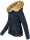 Navahoo Pearl Damen Winter Jacke mit Kunstfell B643 Navy Größe XS - Gr. 34