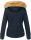 Navahoo Pearl Damen Winter Jacke mit Kunstfell B643 Navy Größe XS - Gr. 34