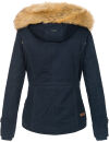 Navahoo Pearl Damen Winter Jacke mit Kunstfell B643 Navy Größe M - Gr. 38