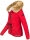 Navahoo Pearl Damen Winter Jacke mit Kunstfell B643 Rot Größe XS - Gr. 34