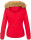 Navahoo Pearl Damen Winter Jacke mit Kunstfell B643 Rot Größe XS - Gr. 34
