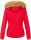 Navahoo Pearl Damen Winter Jacke mit Kunstfell B643 Rot Größe XS - Gr. 34