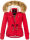 Navahoo Pearl Damen Winter Jacke mit Kunstfell B643 Rot Größe S - Gr. 36