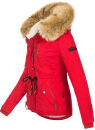 Navahoo Pearl Damen Winter Jacke mit Kunstfell B643 Rot Größe M - Gr. 38