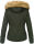 Navahoo Pearl Damen Winter Jacke mit Kunstfell B643 Grün Größe L - Gr. 40