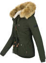 Navahoo Pearl Damen Winter Jacke mit Kunstfell B643 Grün Größe XXL - Gr. 44