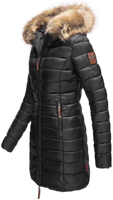 Marikoo Rose Damen Winter Jacke gesteppt lang B647 Schwarz Größe XXL ,  79,90 €