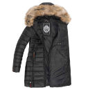 Marikoo Rose Damen Winter Jacke gesteppt lang B647 Schwarz-Größe XXL - Gr. 44