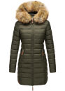 Marikoo Rose Damen Winter Jacke gesteppt lang B647 Grün Größe XS - Gr. 34